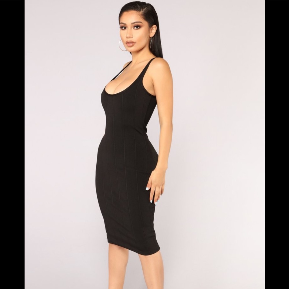 Fashion Nova Black Knit Dress Size L